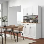 HOMCOM 71 Inch Kitchen Sideboard Cabinet with 3 Drawers, 6 Doors, 2-tier Countertop, Freestanding Buffet with Hutch, White - Image 10