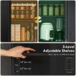 71" Pantry Cabinet, Kitchen Storage Cabinet with Adjustable Shelves, Barn Doors and Drawer for Dining Room, Black - Image 4