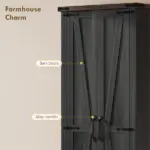 71" Pantry Cabinet, Kitchen Storage Cabinet with Adjustable Shelves, Barn Doors and Drawer for Dining Room, Black - Image 5