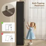 71" Pantry Cabinet, Kitchen Storage Cabinet with Adjustable Shelves, Barn Doors and Drawer for Dining Room, Black - Image 6
