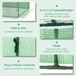 71" x 36" x 28" Mini Greenhouse Portable Hot House for Plants with Large Zipper Windows for Outdoor, Indoor, Garden, Green - Image 6