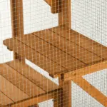 71"L Wooden Outdoor Cat Enclosure Indoor Cat Cage with Asphalt Roof, Multi-Level Platforms and Large Enter Door, Orange - Image 12