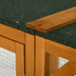 71"L Wooden Outdoor Cat Enclosure Indoor Cat Cage with Asphalt Roof, Multi-Level Platforms and Large Enter Door, Orange - Image 9