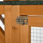71"L Wooden Outdoor Cat Enclosure Indoor Cat Cage with Asphalt Roof, Multi-Level Platforms and Large Enter Door, Orange - Image 10