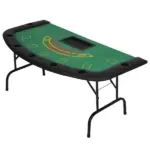 Soozier 72" Foldable Poker Table Portable Blackjack Table for 7 Players with Chip Cup Holder Green Felt