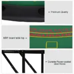 Soozier 72" Foldable Poker Table Portable Blackjack Table for 7 Players with Chip Cup Holder Green Felt - Image 6