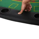 Soozier 72" Foldable Poker Table Portable Blackjack Table for 7 Players with Chip Cup Holder Green Felt - Image 8