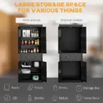 HOMCOM 72" Freestanding Kitchen Pantry Cabinet Storage with Doors Black - Image 5