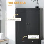 HOMCOM 72" Freestanding Kitchen Pantry Cabinet Storage with Doors Black - Image 7
