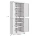 72" Kitchen Cabinet, Pantry Storage Cabinet with Doors and Shelves, Freestanding Food Pantry Cabinet, White - Image 3
