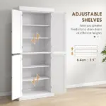 72" Kitchen Cabinet, Pantry Storage Cabinet with Doors and Shelves, Freestanding Food Pantry Cabinet, White - Image 5