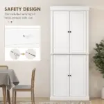 72" Kitchen Cabinet, Pantry Storage Cabinet with Doors and Shelves, Freestanding Food Pantry Cabinet, White - Image 6