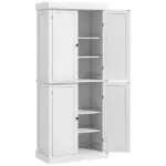HOMCOM 72 Inch Kitchen Pantry Cabinet Storage with Doors and Shelves Elegant Kitchen Storage, White - Image 12