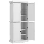 HOMCOM 72 Inch Kitchen Pantry Cabinet Storage with Doors and Shelves Elegant Kitchen Storage, White