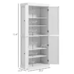 HOMCOM 72 Inch Kitchen Pantry Cabinet Storage with Doors and Shelves Elegant Kitchen Storage, White - Image 3