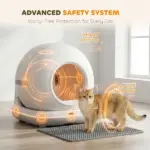 PawHut 72L Automatic Litter Box, Self Cleaning Litter Box, App Control, Odor and Noise Control, Safety Sensors, Deodorant Gel - Image 5