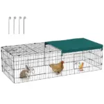 PawHut 72.8 Inch Small Animal Playpen with Roof Green and Black - Image 11
