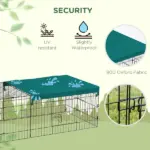 PawHut 72.8 Inch Small Animal Playpen with Roof Green and Black - Image 4