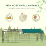 PawHut 72.8 Inch Small Animal Playpen with Roof Green and Black - Image 6