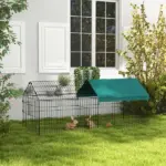PawHut 73" Small Animal Playpen with Roof for Rabbits, Chicken, Chinchillas - Image 2