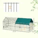 PawHut 73" Small Animal Playpen with Roof for Rabbits, Chicken, Chinchillas - Image 3