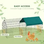 PawHut 73" Small Animal Playpen with Roof for Rabbits, Chicken, Chinchillas - Image 5