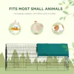 PawHut 73" Small Animal Playpen with Roof for Rabbits, Chicken, Chinchillas - Image 6