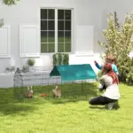 PawHut 73" Small Animal Playpen with Roof for Rabbits, Chicken, Chinchillas - Image 9