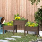 73 Inch x 18 Inch x 32 Inch 3 Tier Raised Garden Bed with Three Elevated Planter Box for Vegetables, Herb and Flowers, Coffee - Image 2