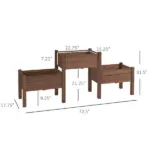 73 Inch x 18 Inch x 32 Inch 3 Tier Raised Garden Bed with Three Elevated Planter Box for Vegetables, Herb and Flowers, Coffee - Image 3