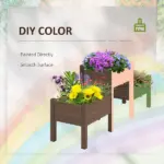 73 Inch x 18 Inch x 32 Inch 3 Tier Raised Garden Bed with Three Elevated Planter Box for Vegetables, Herb and Flowers, Coffee - Image 5