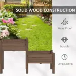 73 Inch x 18 Inch x 32 Inch 3 Tier Raised Garden Bed with Three Elevated Planter Box for Vegetables, Herb and Flowers, Coffee - Image 7