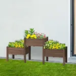 73 Inch x 18 Inch x 32 Inch 3 Tier Raised Garden Bed with Three Elevated Planter Box for Vegetables, Herb and Flowers, Coffee - Image 10