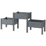 73"x18"x32" 3-Tier Elevated Wooden Garden Bed, Grey, Freestanding for Herbs and Flowers - Image 11