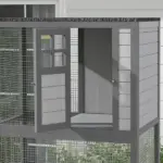 74" Wooden Outdoor Cat House Catio with High Weight Capacity, Cat Cage Condo, Light Gray - Image 9