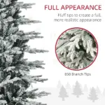 HOMCOM 7.5 ft Flocked Christmas Tree Pre Lit, with Snow Branches, Warm Yellow Clear Lights, Auto Open, Extra Bulb - Image 5