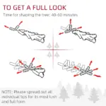 HOMCOM 7.5 ft Flocked Christmas Tree Pre Lit, with Snow Branches, Warm Yellow Clear Lights, Auto Open, Extra Bulb - Image 7