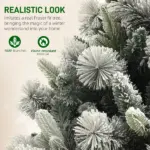 7.5 ft Flocked Christmas Tree, Prelit Artificial Trees with 500 Clear Lights, 1530 Tips and Metal Stand for Holiday Party - Image 6