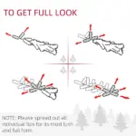HOMCOM 7.5 ft Tall Pre Lit Christmas Tree, Flocked Artificial Tress with 500 Warm White LED Lights and 1346 Tips for Party, Pink - Image 6