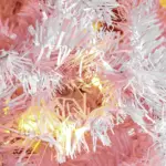 HOMCOM 7.5 ft Tall Pre Lit Christmas Tree, Flocked Artificial Tress with 500 Warm White LED Lights and 1346 Tips for Party, Pink - Image 9