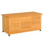 Outsunny 75 Gallon Deck Box Wooden Outdoor Storage Container Aerating Gap Weather-Resistant Yellow - Image 11