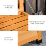 Outsunny 75 Gallon Deck Box Wooden Outdoor Storage Container Aerating Gap Weather-Resistant Yellow - Image 5