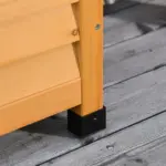 Outsunny 75 Gallon Deck Box Wooden Outdoor Storage Container Aerating Gap Weather-Resistant Yellow - Image 8