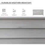 Outsunny 75 Gallon Deck Storage Box Wooden Outdoor Furniture Aerating Gap Weather-Resistant Gray - Image 4