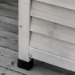 Outsunny 75 Gallon Deck Storage Box Wooden Outdoor Furniture Aerating Gap Weather-Resistant Gray - Image 8