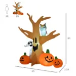 7.5' Tall Outdoor Lighted Inflatable Halloween Decoration, Waterproof Haunted Tree with Owl, Ghost and Pumpkins for Garden, Lawn and Party Decor - Image 3