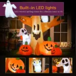 7.5' Tall Outdoor Lighted Inflatable Halloween Decoration, Waterproof Haunted Tree with Owl, Ghost and Pumpkins for Garden, Lawn and Party Decor - Image 4