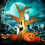 7.5' Tall Outdoor Lighted Inflatable Halloween Decoration, Waterproof Haunted Tree with Owl, Ghost and Pumpkins for Garden, Lawn and Party Decor - Image 10