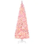7.5ft Artificial Christmas Tree, Pink Christmas Tree with 350 LED Lights, 700 Branches and Detachable Base, Pre Lit Christmas Tree, Pink - Image 11
