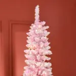 7.5ft Artificial Christmas Tree, Pink Christmas Tree with 350 LED Lights, 700 Branches and Detachable Base, Pre Lit Christmas Tree, Pink - Image 8
